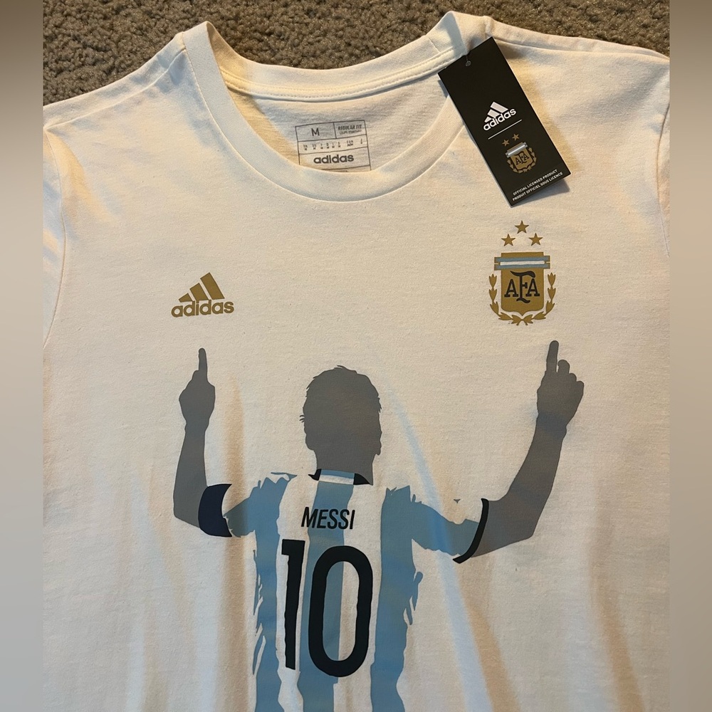 RARE adidas Argentina MESSI World Cup Champs 3-Stars Trophy shirt jersey kit AFA